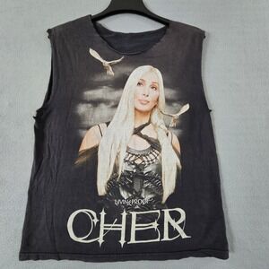 Cher Shirt adult XL Living Proof Farewell Tour 2003 Vintage Cut Off Sleeves